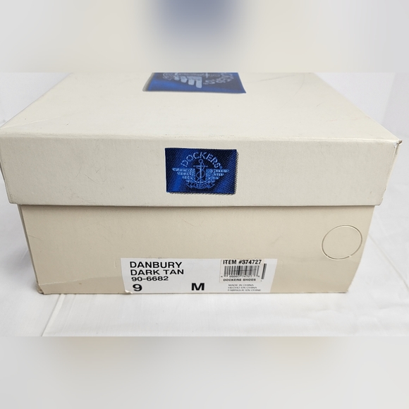 💪 NIB MEN'S DOCKERS DANBURY DARK TAN LEATHER SHOES - SIZE 9M -90-6682 💪 - Picture 10 of 11